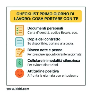 checklist primo giorno