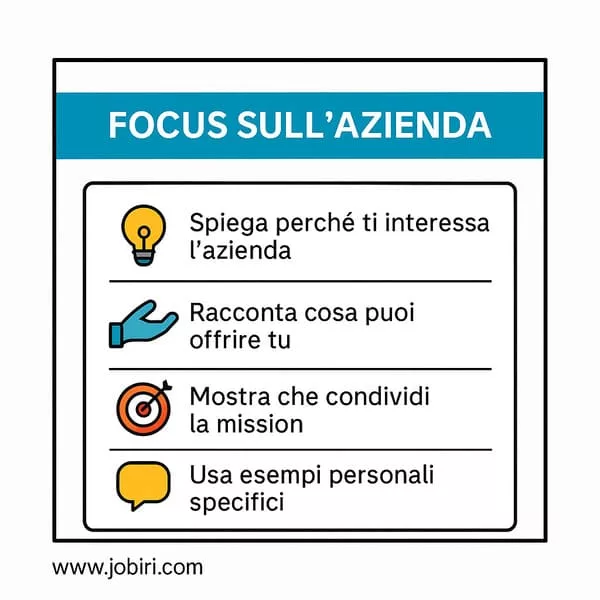 focus sull azienda lettera presentazione