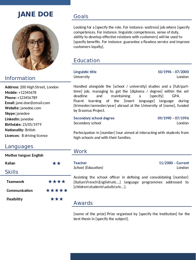 Modelli Di Curriculum Vitae - Compilare un Curriculum