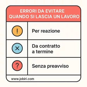 errori lasciare lavoro