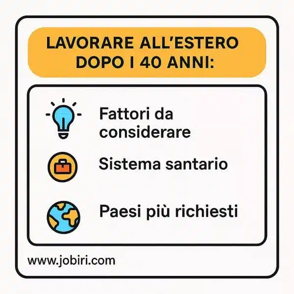 lavorare estero dopo 40 anni fattori