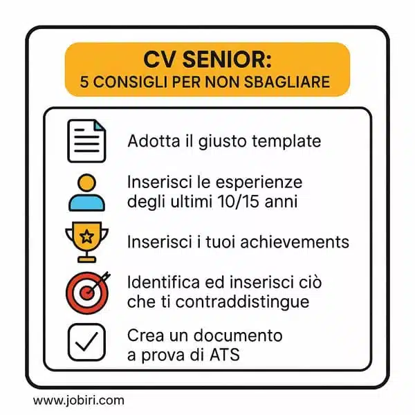 cv senior consigli