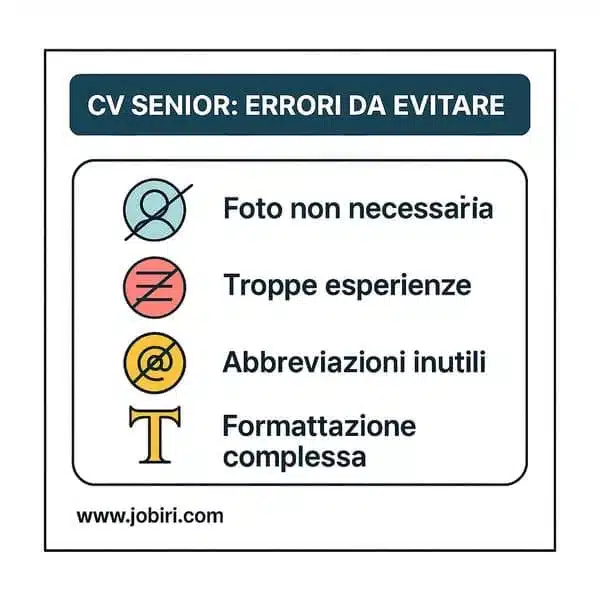 errori cv senior