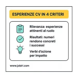 esperienze cv criteri
