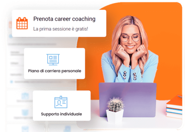 Un utente utilizza i servizi di career coaching Jobiri