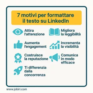 formattazione linkedin motivi