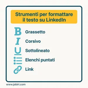 formattazione linkedin strumenti