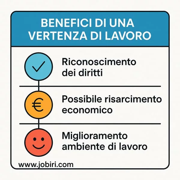 benefici vertenza lavoro