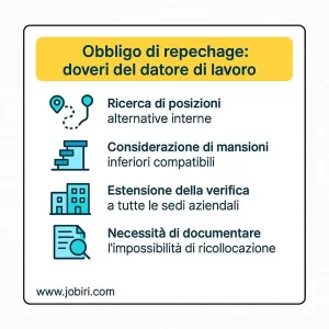 obbligo repechage riorganizzazione aziendale 