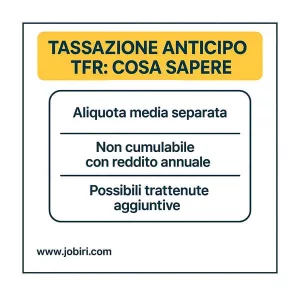 tassazione anticipo TFR 