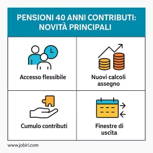 novita pensioni 40 anni contributi 