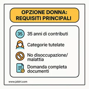 opzione donna requisiti principali