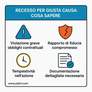 recesso per giusta causa cosa sapere 
