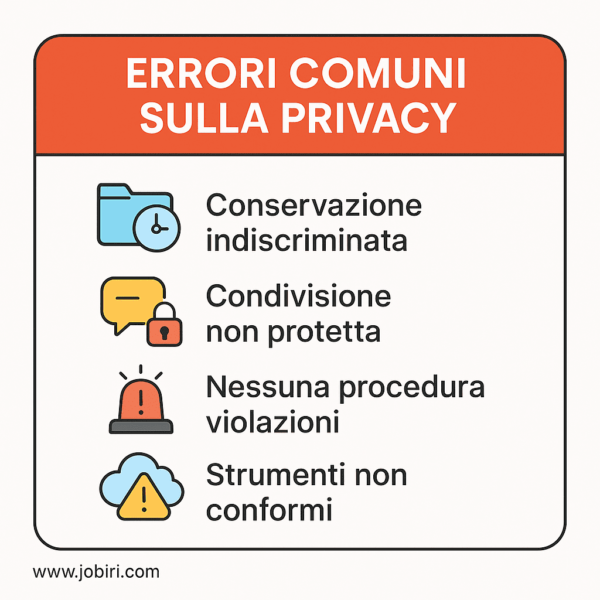 errori privacy orientamento 