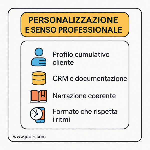 personalizzazione e senso professionale 