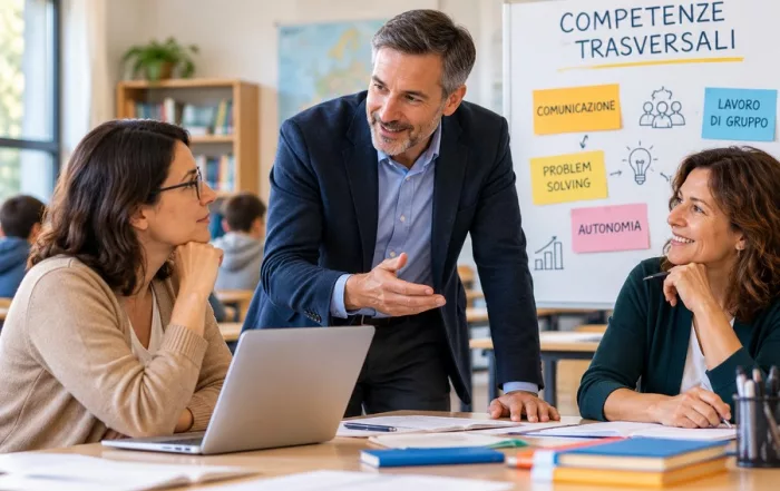 docenti analizzando le competenze trasversali dei loro studenti in classe