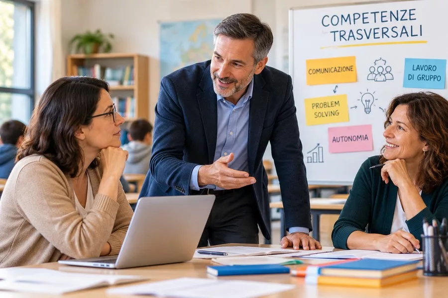 docenti analizzando le competenze trasversali dei loro studenti in classe